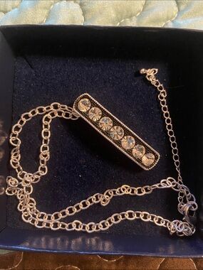 Montana Silversmiths Silver-tone Crystal Bar Necklace